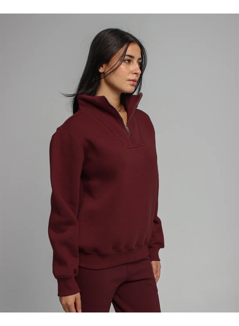 Basic Look Quarter zip Brushed Milton - Image 1